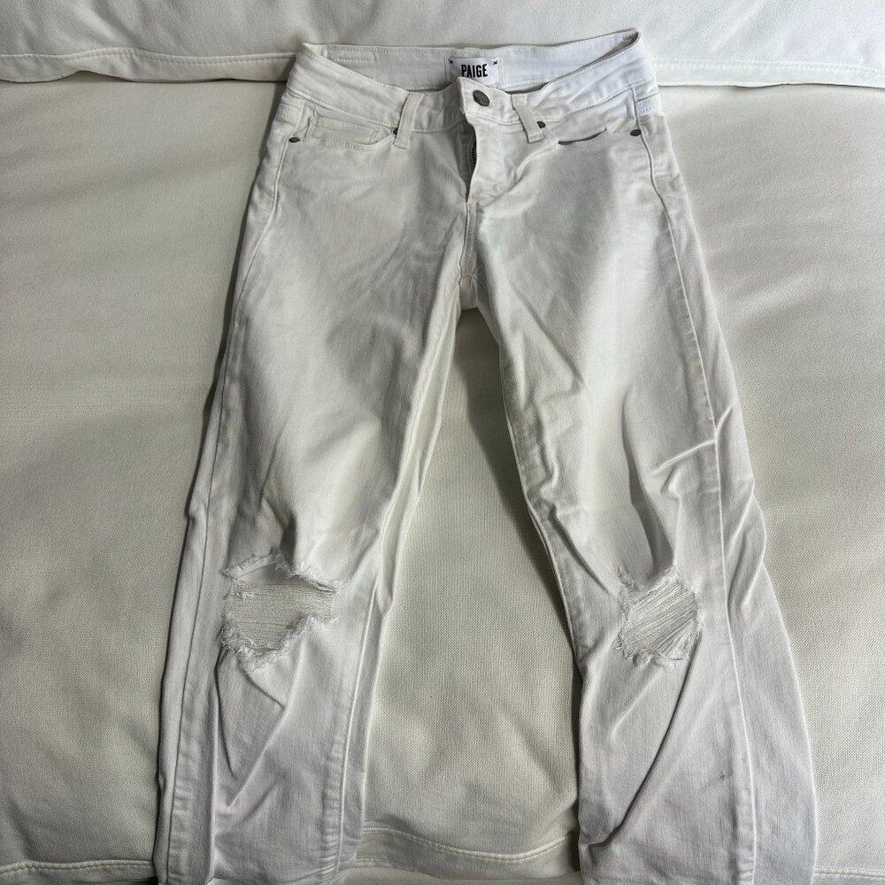 PAIGE Verudo Crop Distressed Jeans